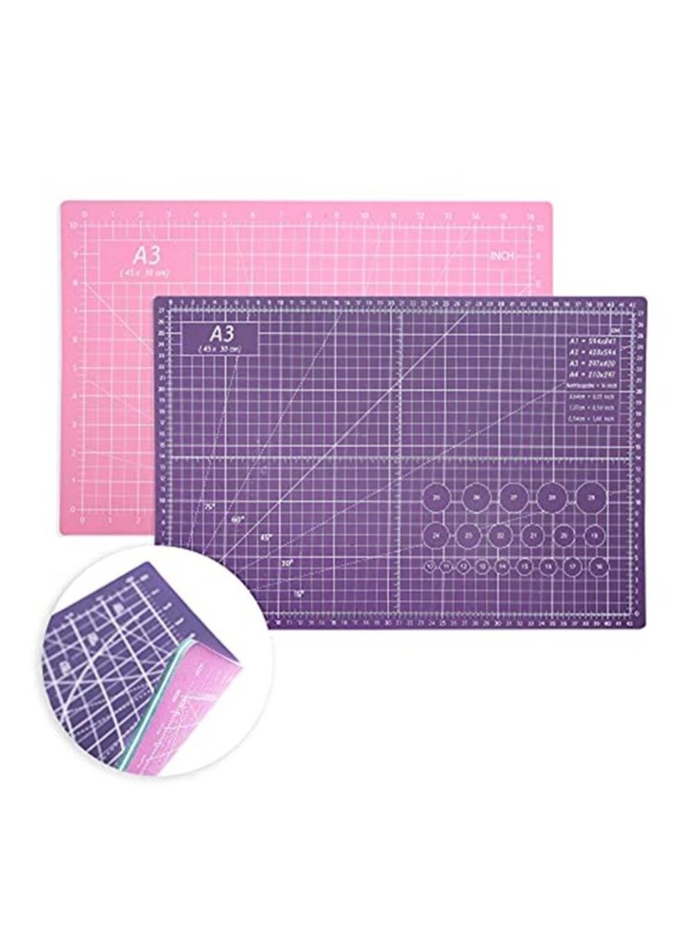 Self Healing Cutting Mat 18 inchx12 inch Non-Slip PVC Double Sided 5-Ply A3 Art